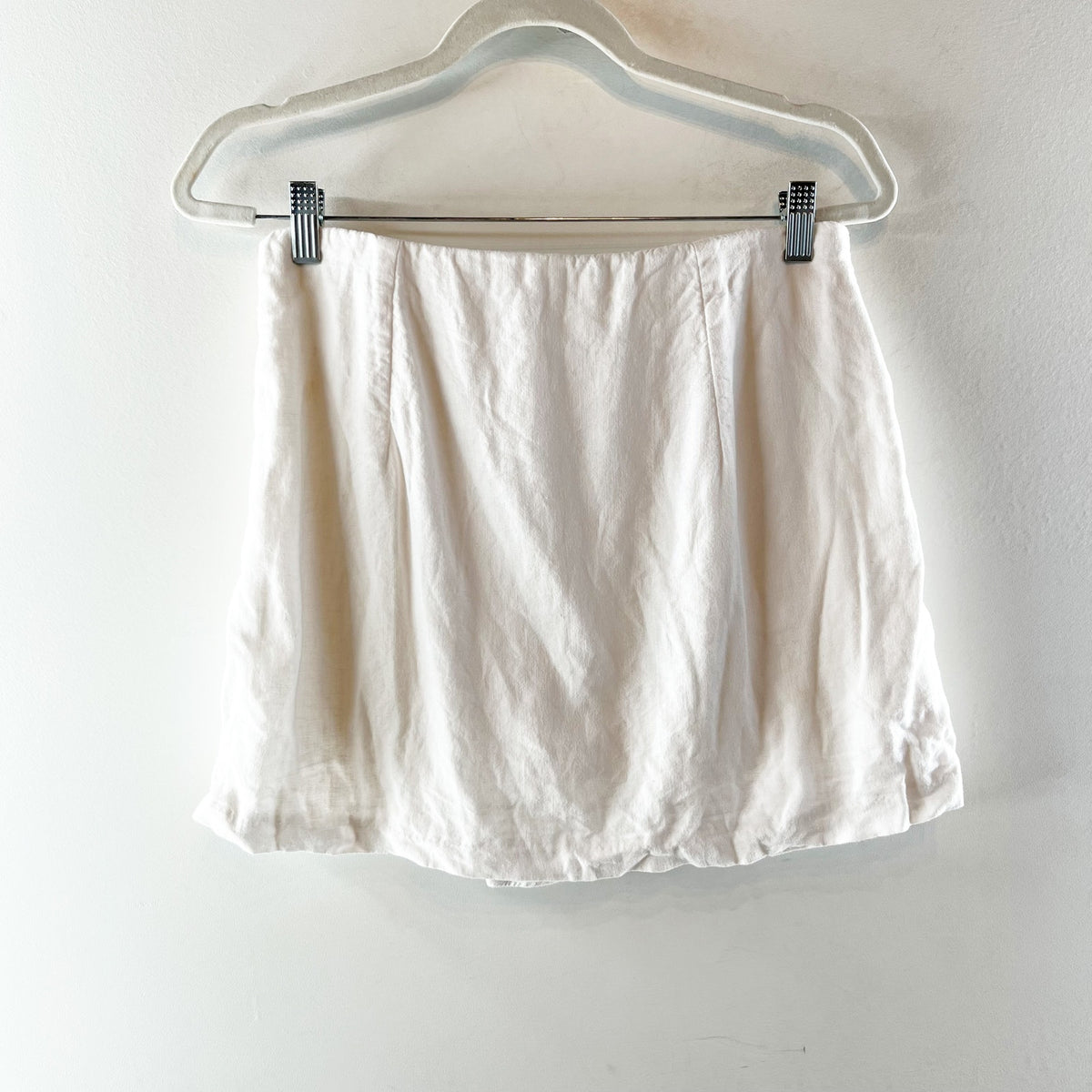 Abercrombie & Fitch Linen Blend Wrap Front Mini Skirt Skort White Medium