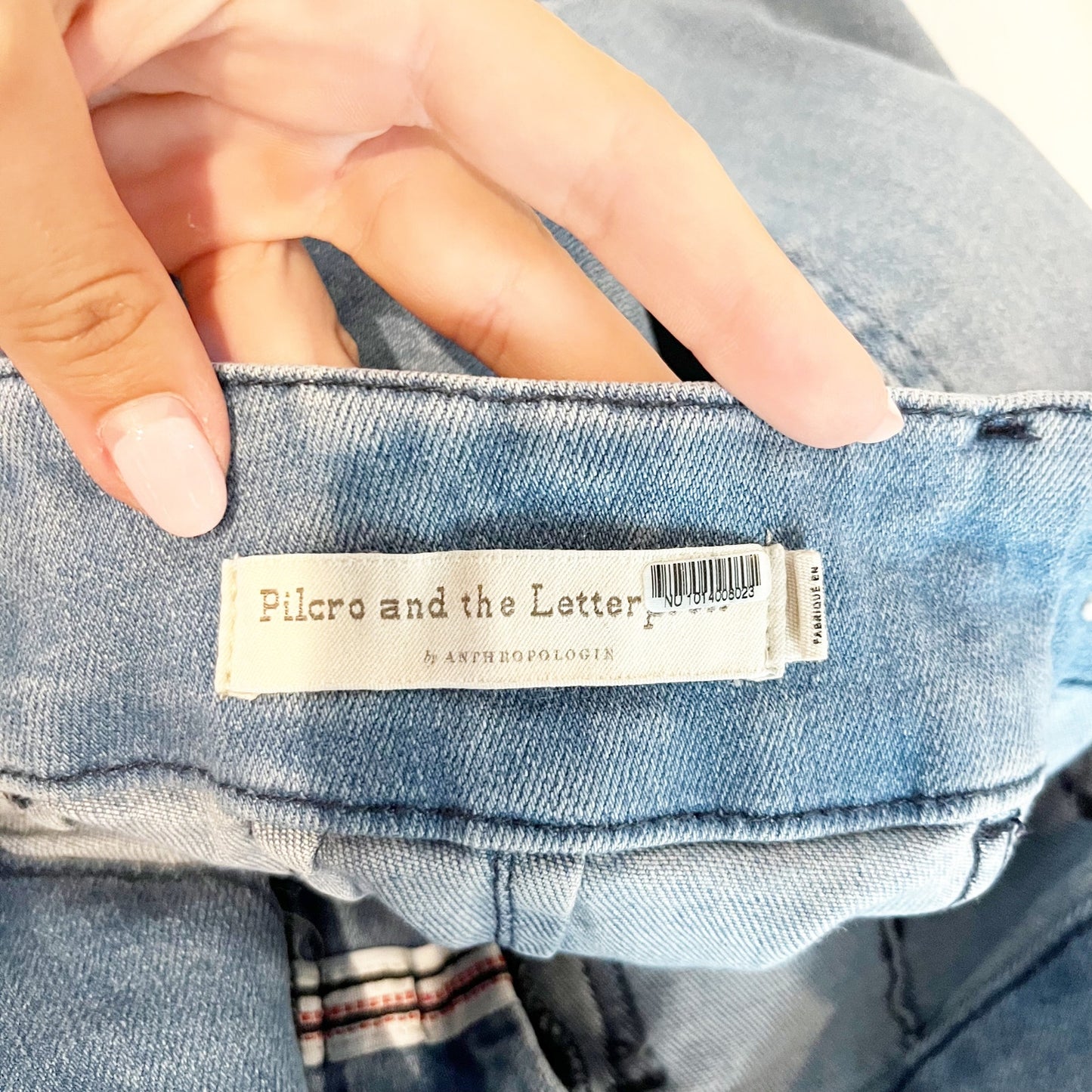 Pilcro and The Letterpress High Rise Skipper Cropped Wide Leg Jeans Blue 30