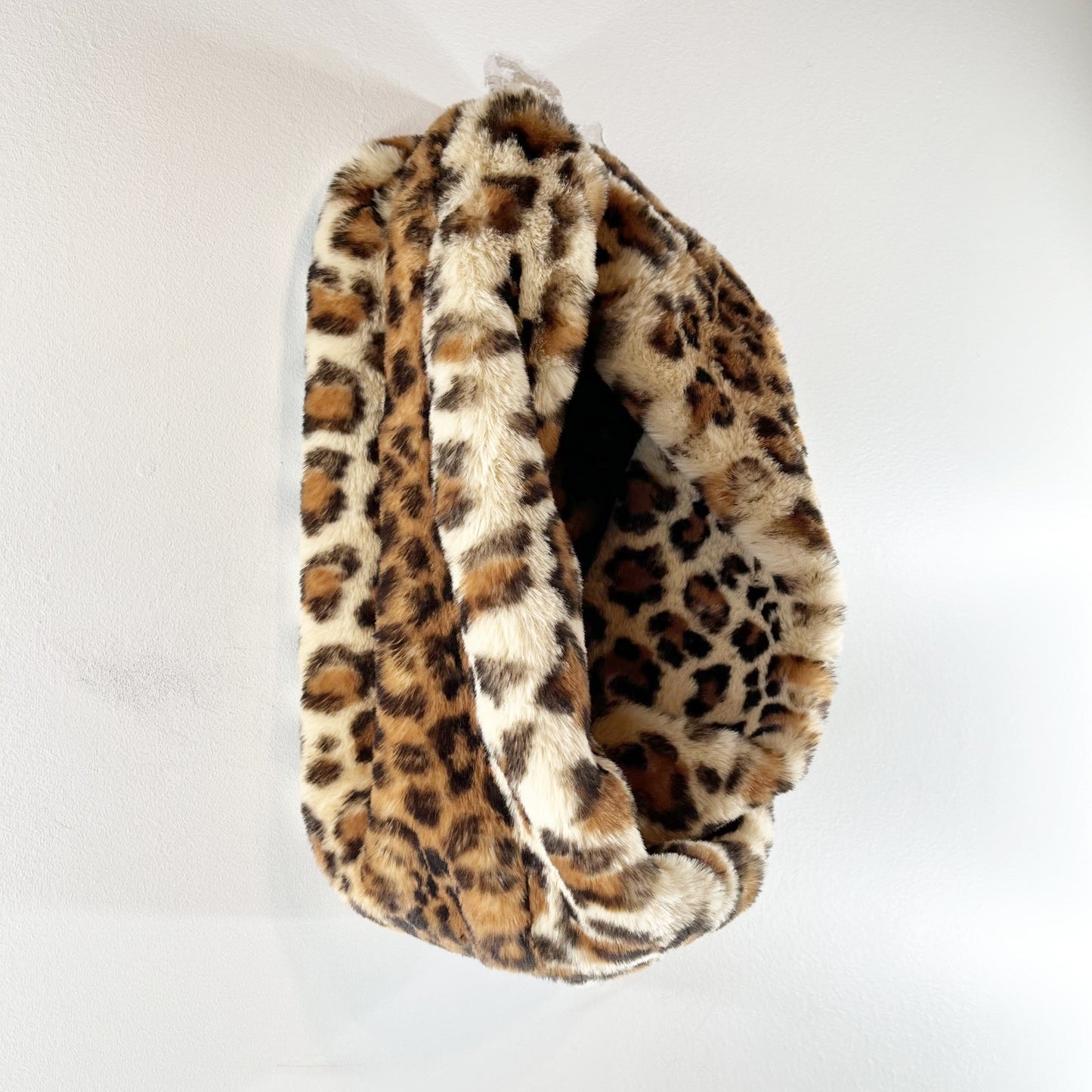 Ann Taylor Faux Fur Leopard Print Infinity Neck Warmer Scarf