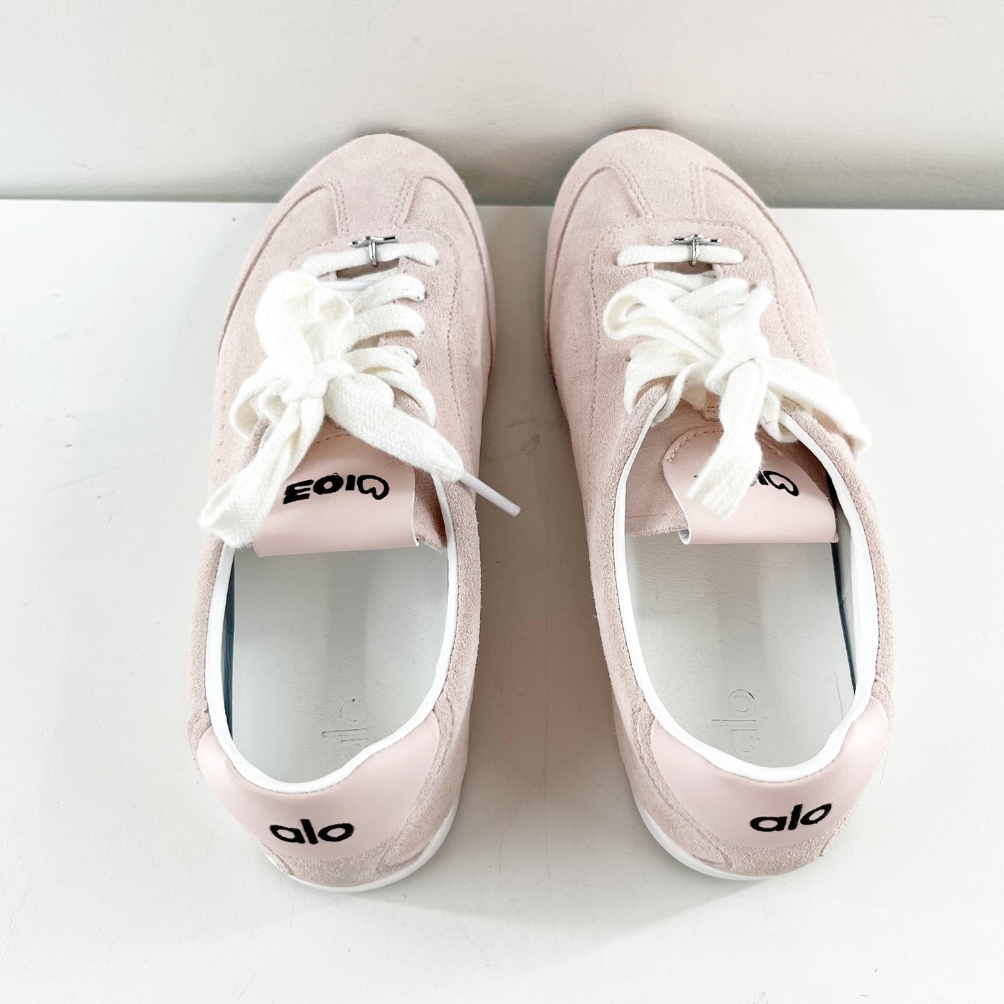 Alo + Jisoo Sunset Low Top Suede Sneakers Bloom Pink 7.5