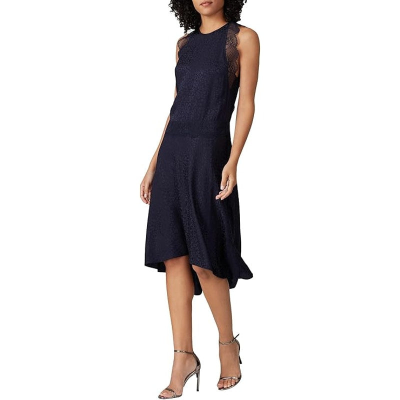 Zadig & Voltaire Roberto Jack Leo Leopard Woven Silk Cocktail Dress Navy XS