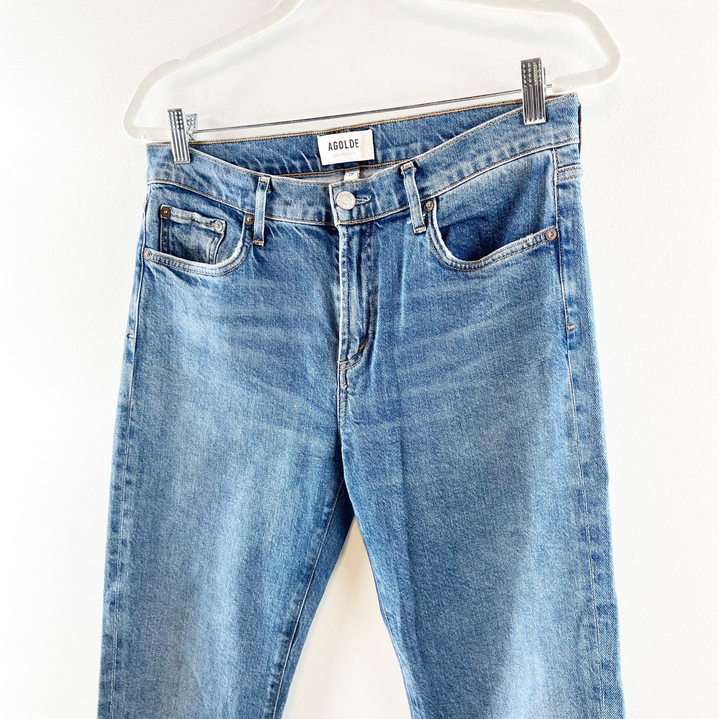 AGOLDE Toni Mid Rise Ankle Slim Skinny Jeans Cotton Blue 29 / 8