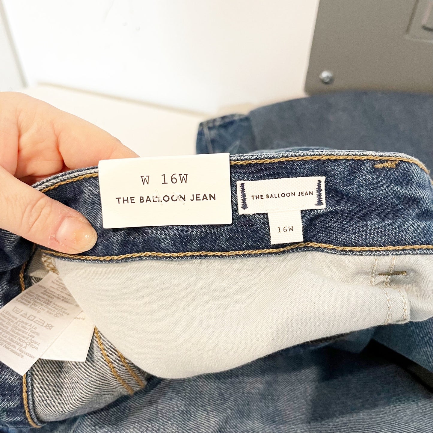 Madewell High Waisted Greendale Wash Rigid Denim The Balloon Jeans Blue Plus 16