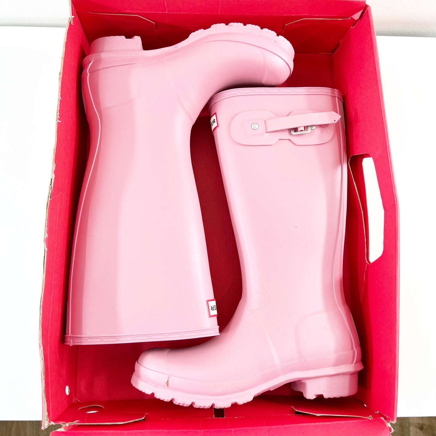 Hunter Original Knee High Rubber Rain Boots Pink 5