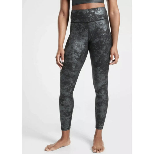 Athleta Elation Ultra High Rise Misty Lace Tights Leggings Black Small