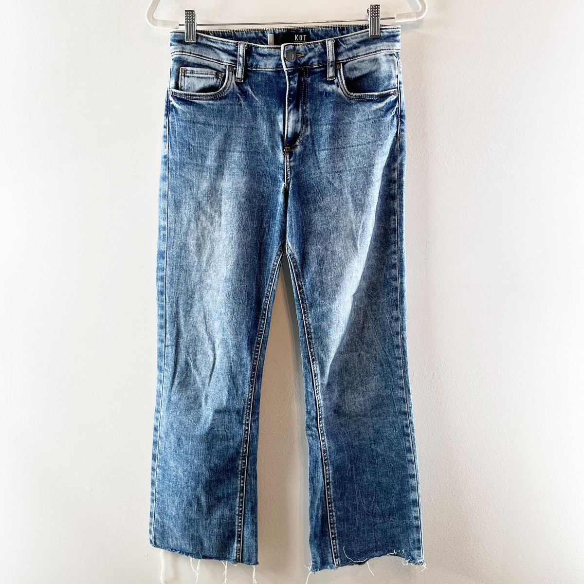 Kut From The Kloth Kelsey Mid Rise Ankle Flare Jeans Blue 4