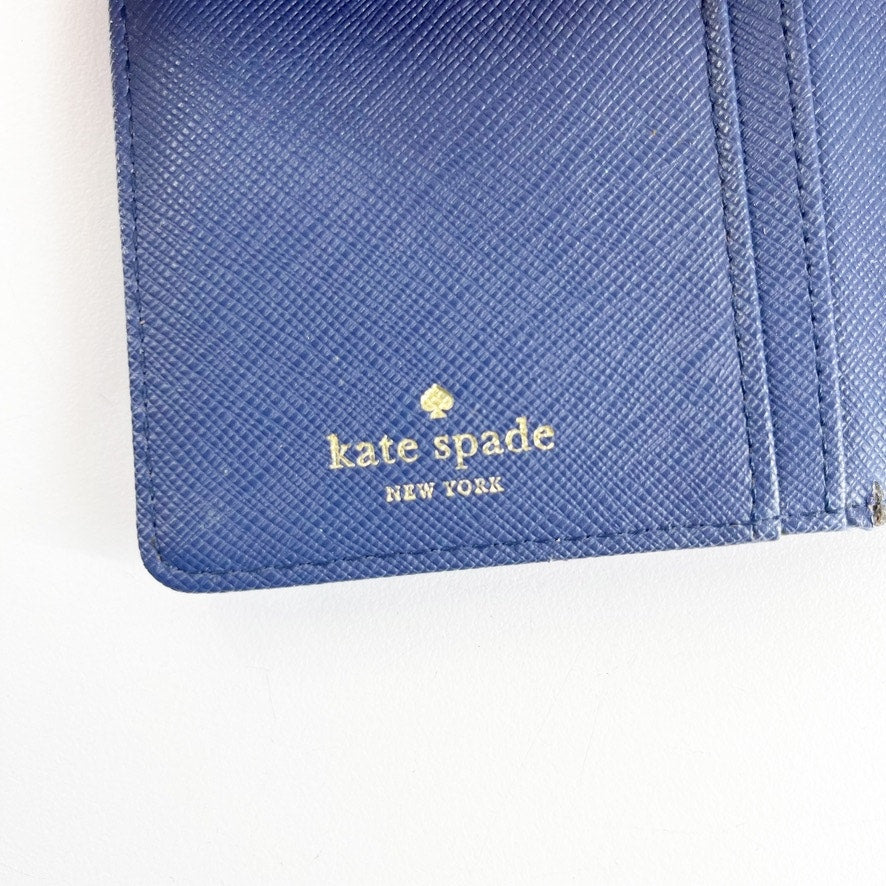 Kate Spade New York Cedar Street Seahorse Stacy Leather Wallet Blue