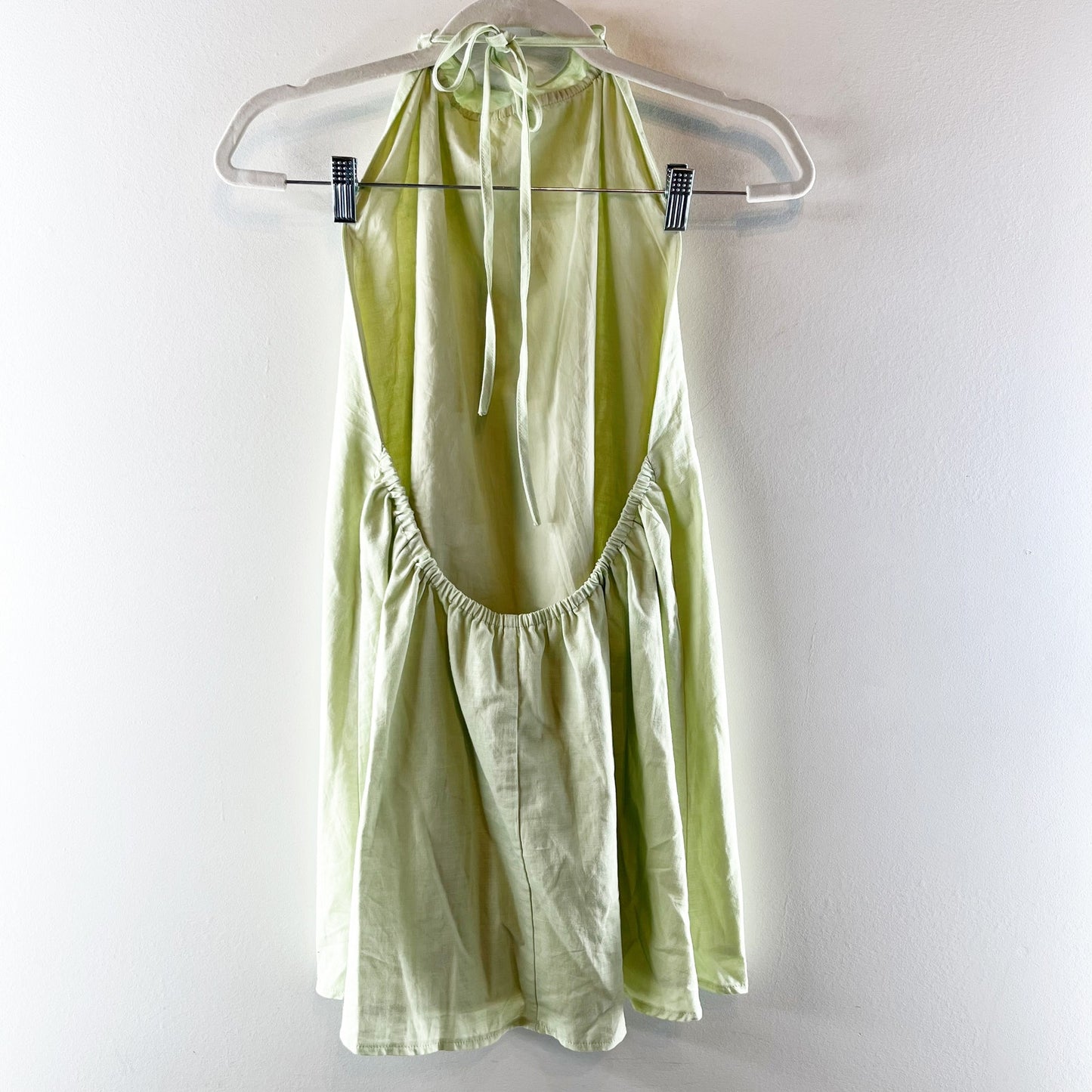 SNDYS Alysse Sleeveless Halter Neck Open Back Mini Dress Matcha Green Medium