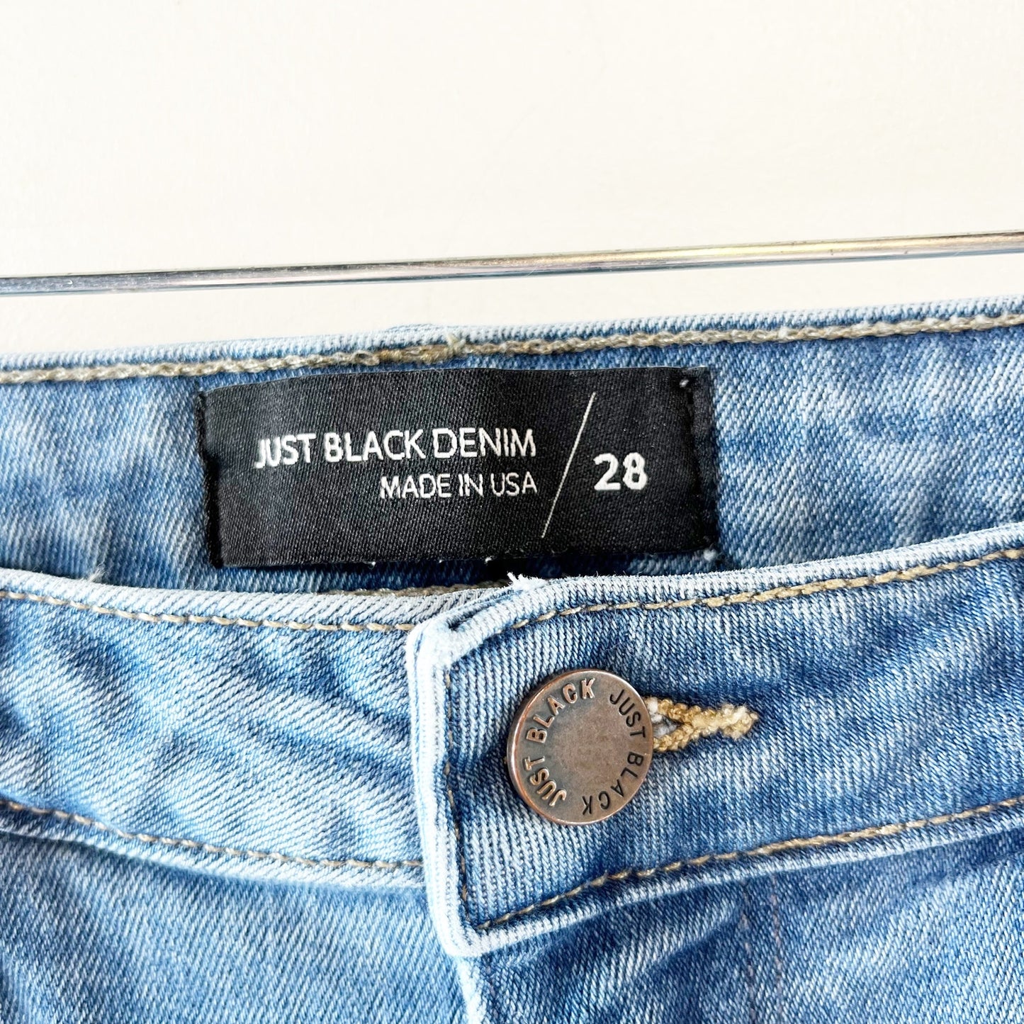 Just Black Denim The Fall High Waisted Denim Flare Jeans Medium Wash Blue 28