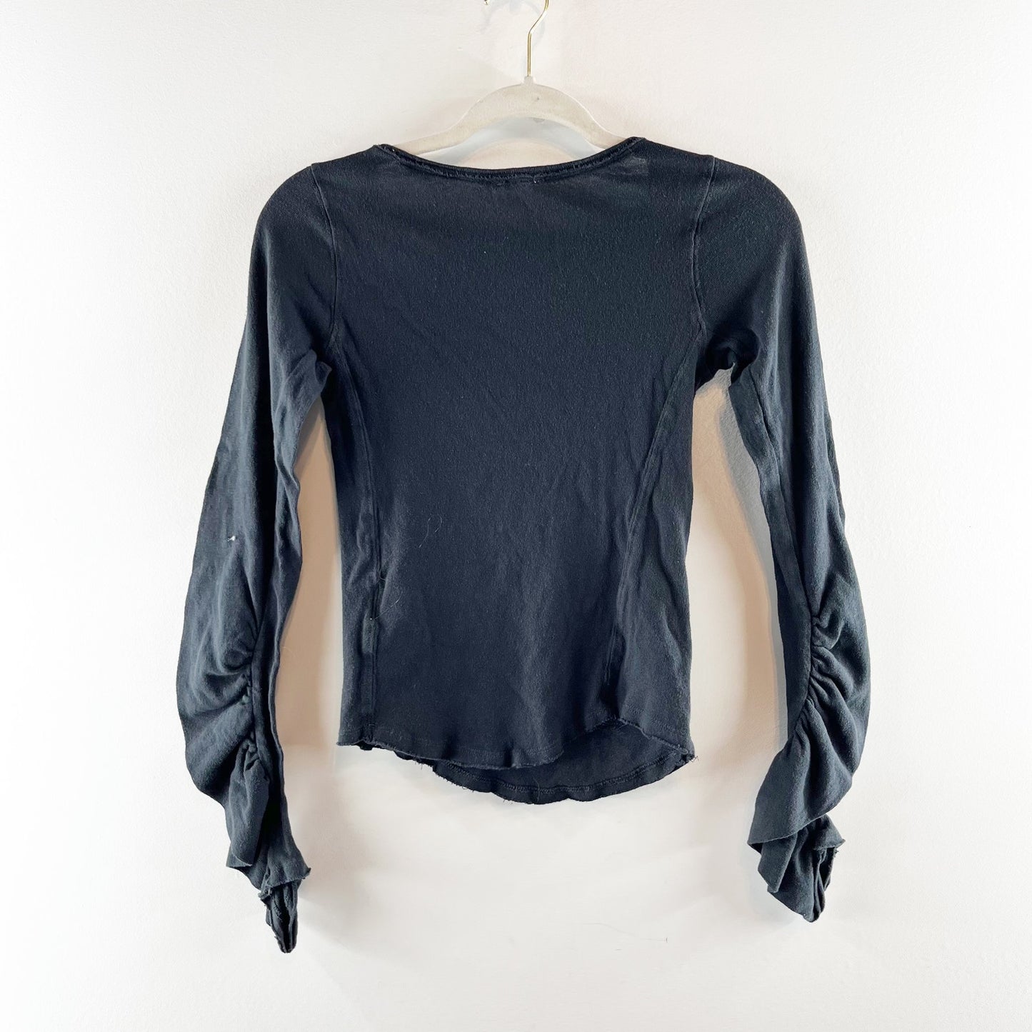 Free People We The Free Boundary Long Sleeve Layering Top Black Small