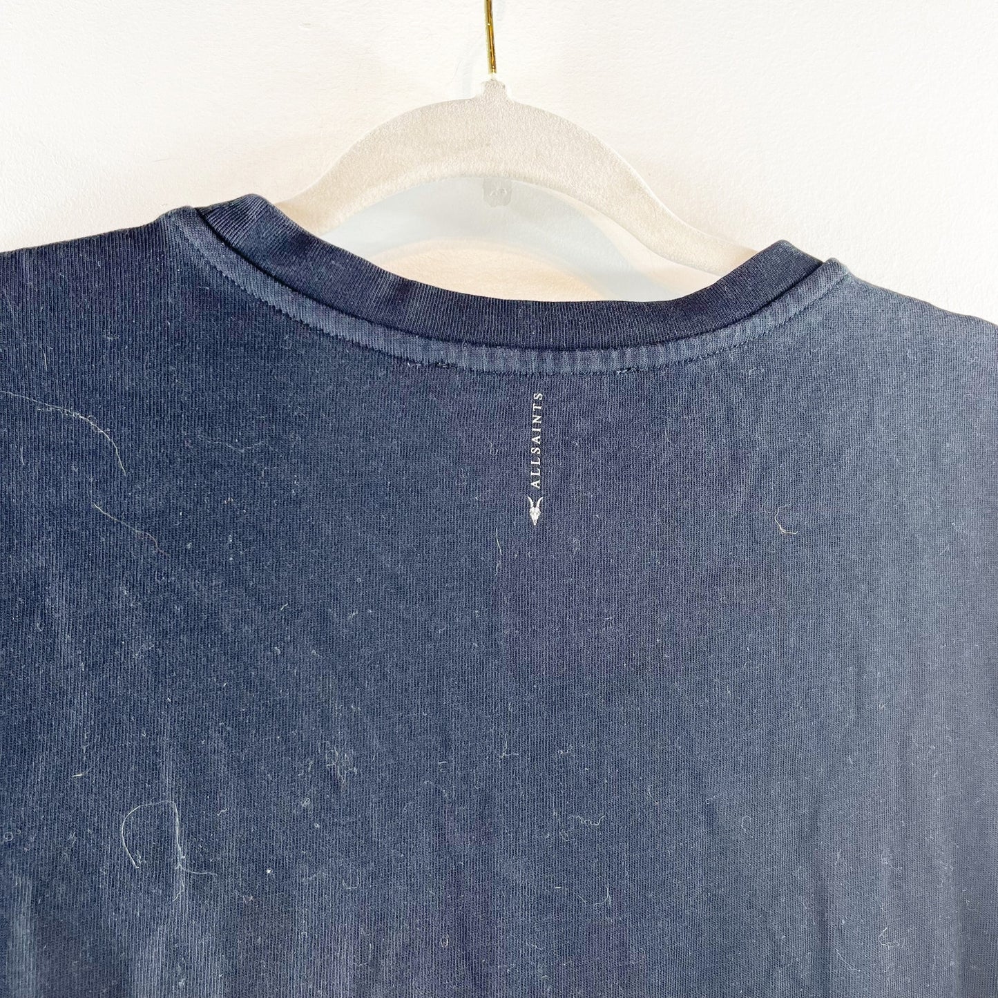 Allsaints Anna Crew Neck Short Sleeve Cotton Maxi T-Shirt Dress Black 8