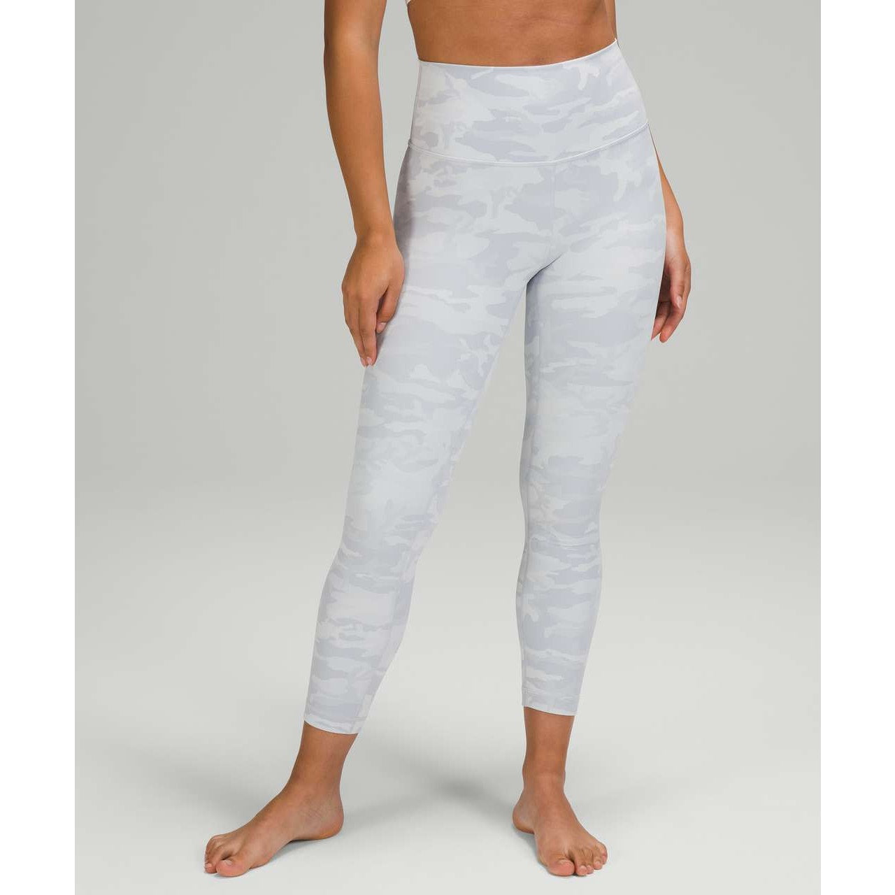 Lululemon Wunder Under High-Rise Crop Leggings Incognito Camo Alpine White 12