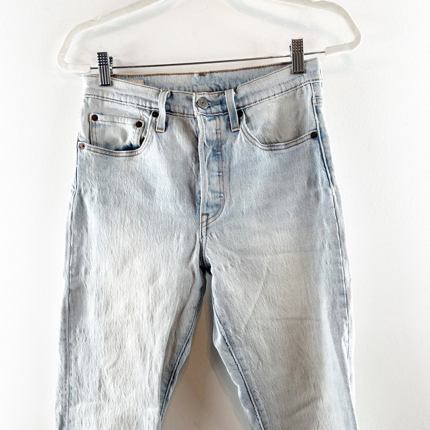 Levi's Premium 501 Cotton Blend High Rise Skinny Jeans Tango Light Blue 27 / 4