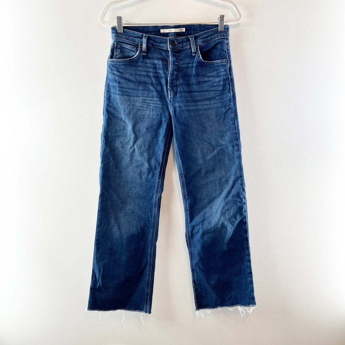 Hudson Rosie High Rise Wide Leg Button Fly Jeans Dark Wash Blue 27