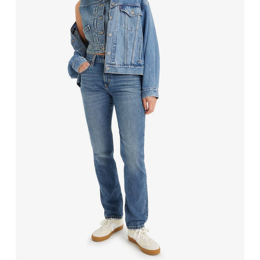 Levi's Middy Mid Rise Straight Leg Jeans Blue 24