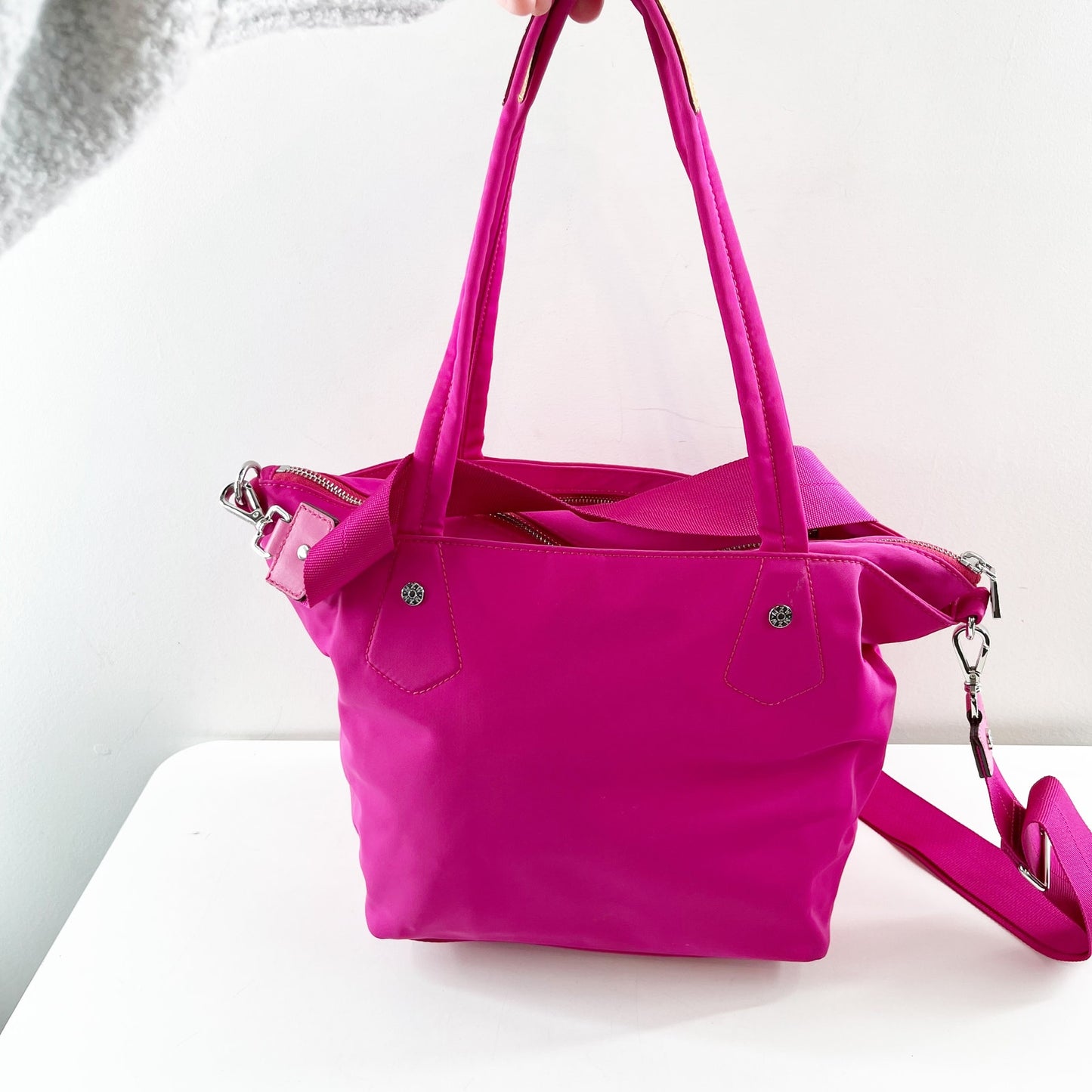 MZ Wallace Soho Nylon Tote Bag Purse Hot Pink