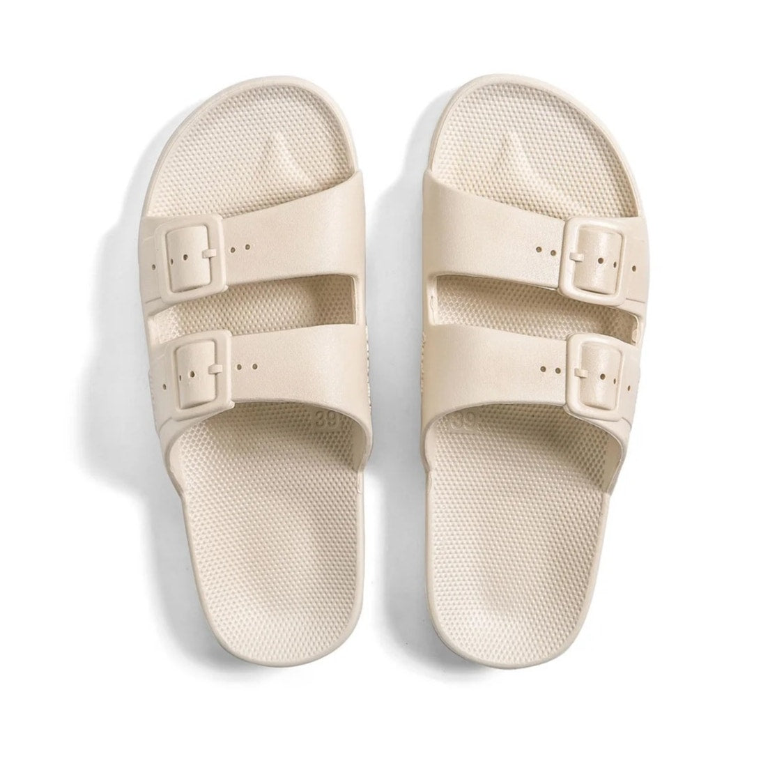 Moses Double Buckle Slide Sandals Stone Cream 38 / 39