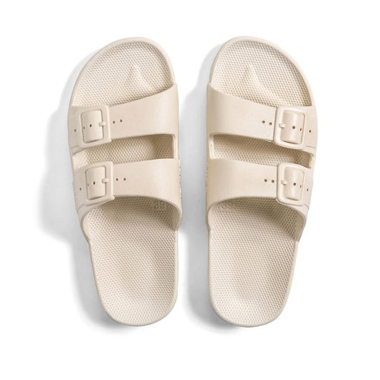 Moses Double Buckle Slide Sandals Stone Cream 38 / 39