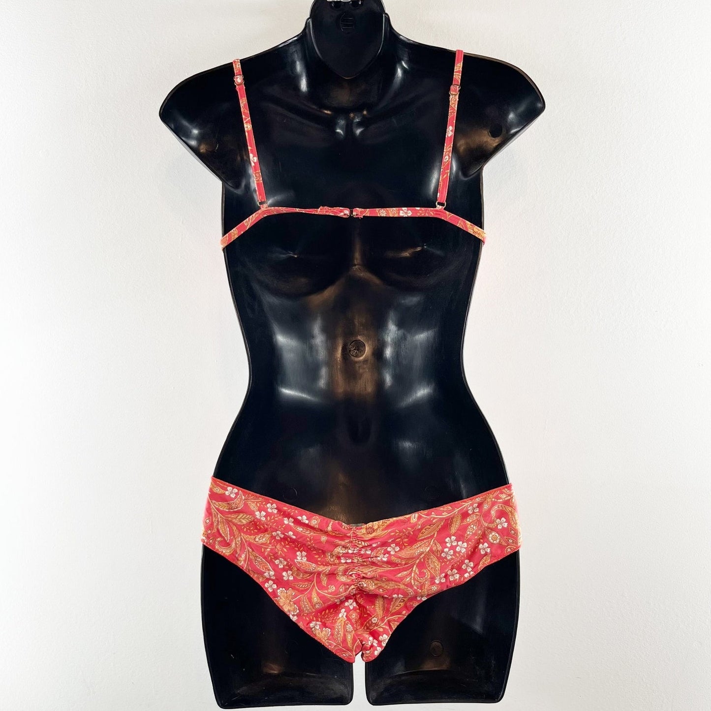 Rip Curl Lunar Tides Bandana Paisley Print Two Piece Swimsuit Orange XS / S