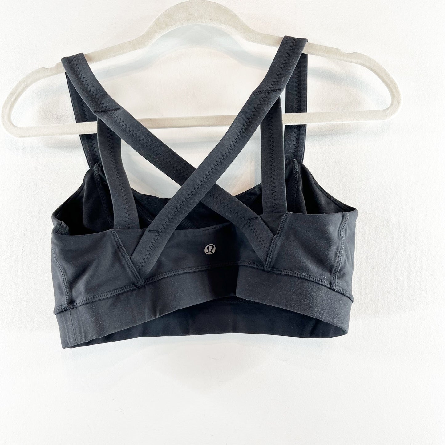 Lululemon Cross My Heart Sports Strappy Back Bra Black 10