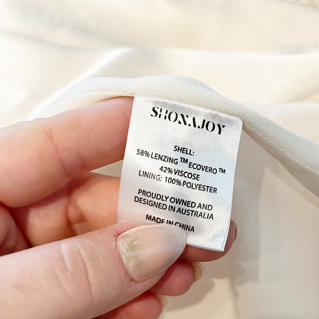 Shona Joy La Lune Ruched Side Slit Maxi Formal Slip l Dress Gown Cream 4