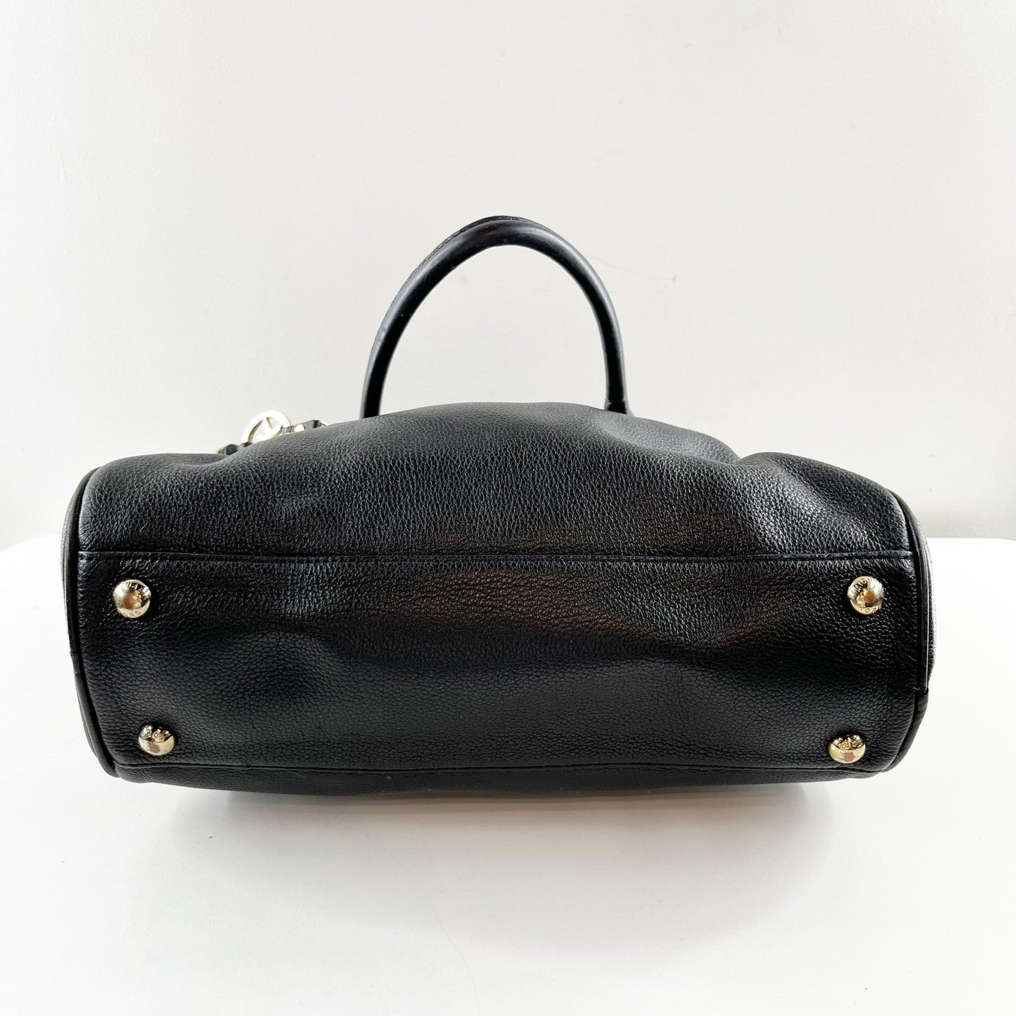 Michael Kors Knox Tassel Satchel Leather Purse Bag Black