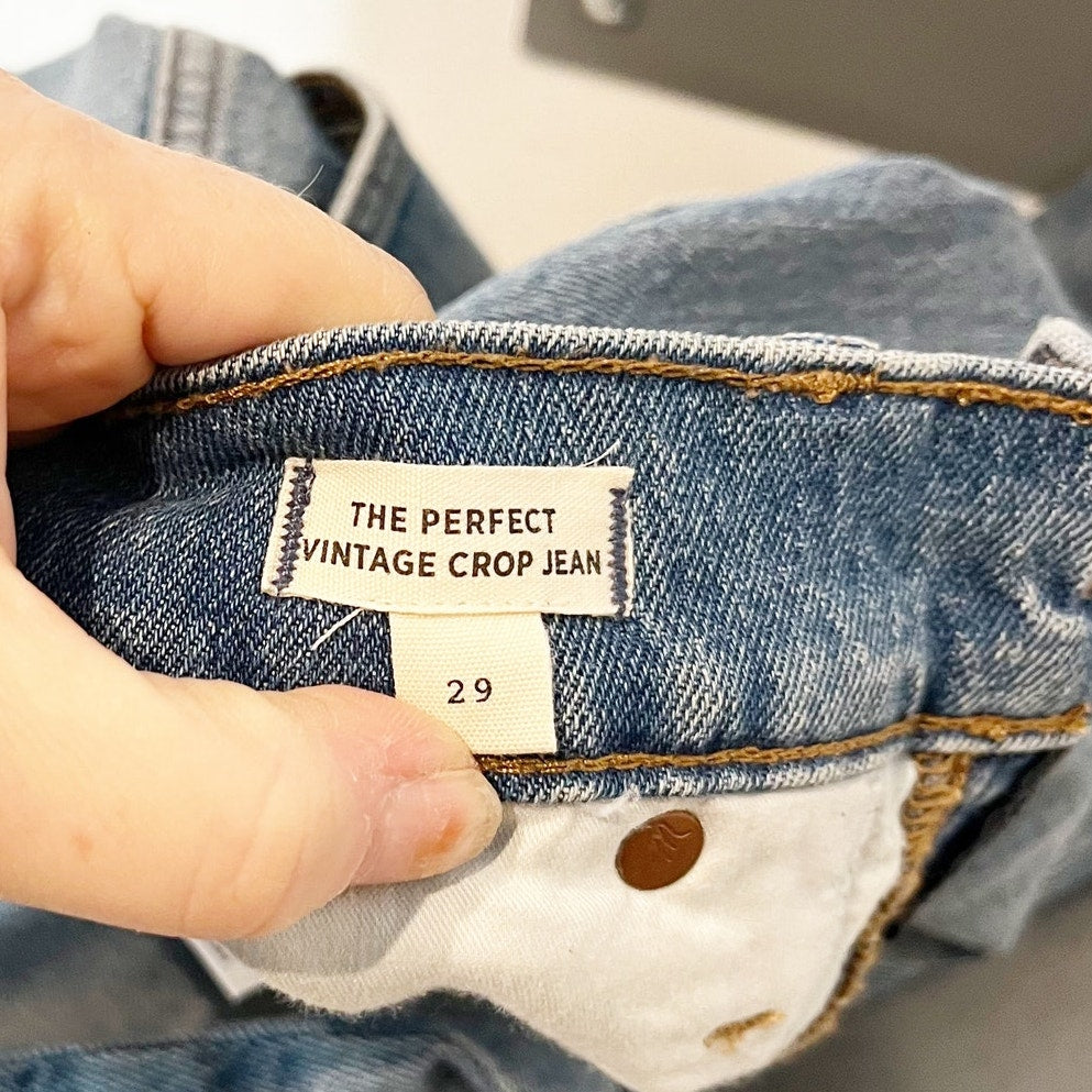 Madewell Perfect Vintage Cropped Jeans in Clymer Wash Blue 29 / 8