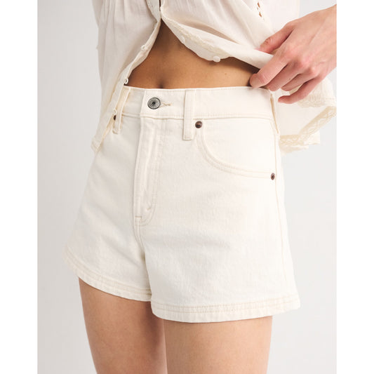 Abercrombie & Fitch The '90s Relaxed High Rise Cutoff Short Cream 30 / 10