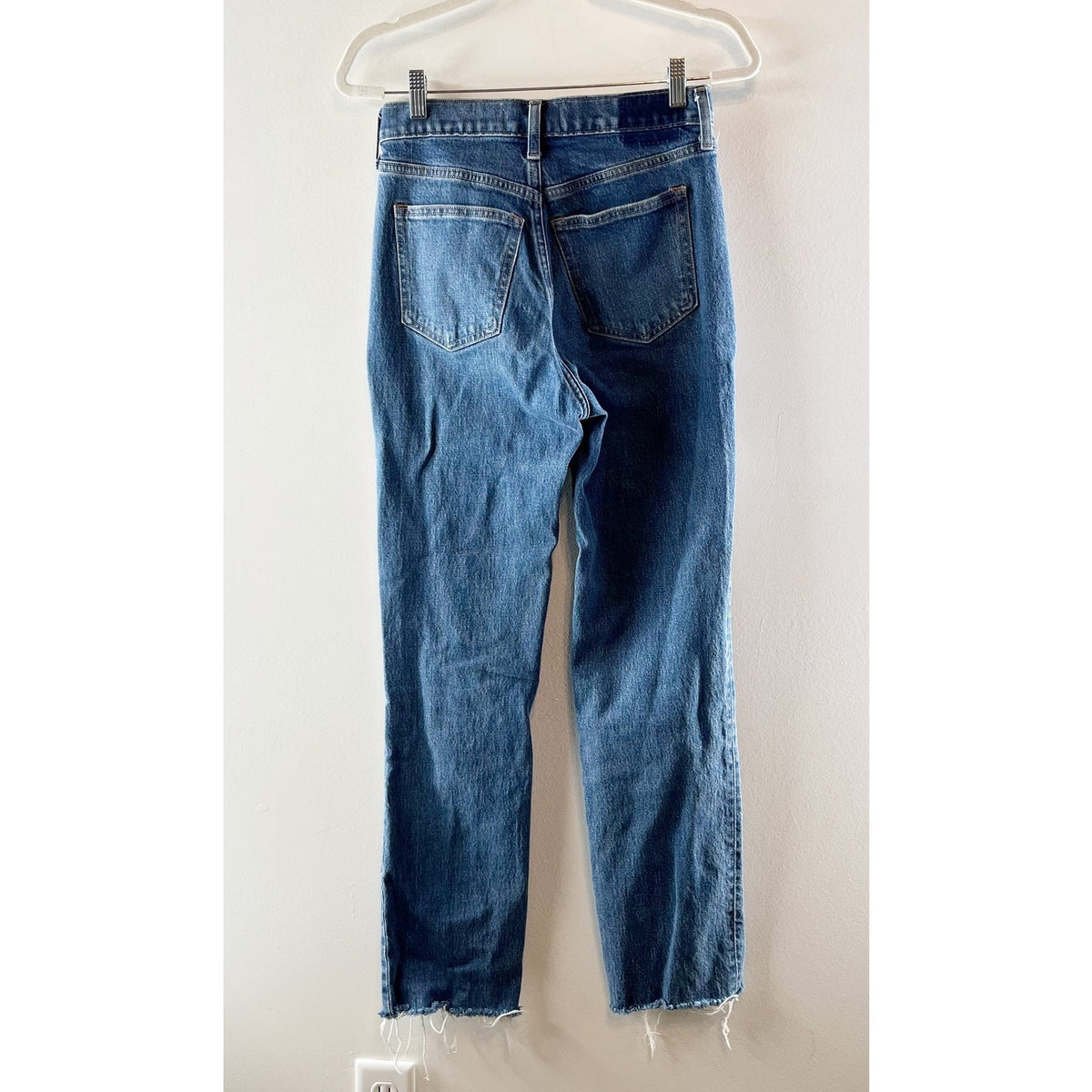 Abercrombie & Fitch Ultra High Rise Raw Hem 90's Straight Jeans Blue 27