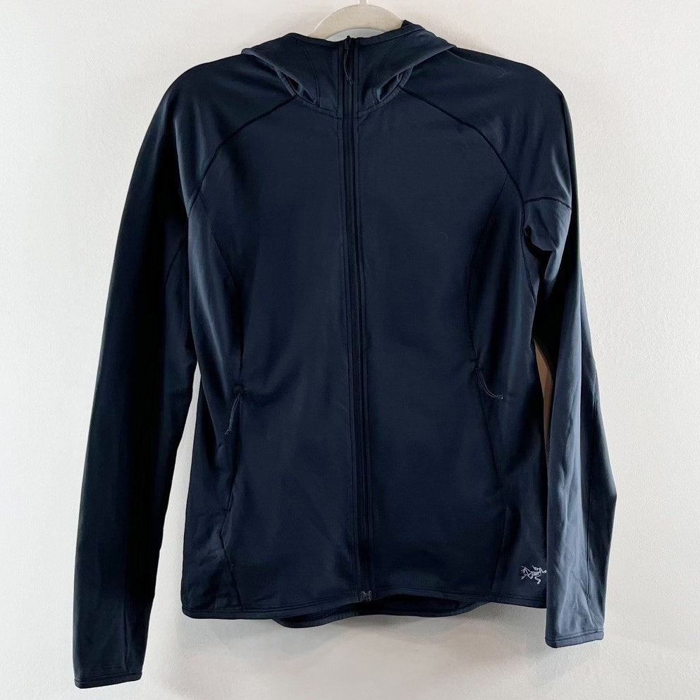 Arc'teryx Kyanite Lightweight Long Sleeve Hoody Full Zip Jacket Black Medium