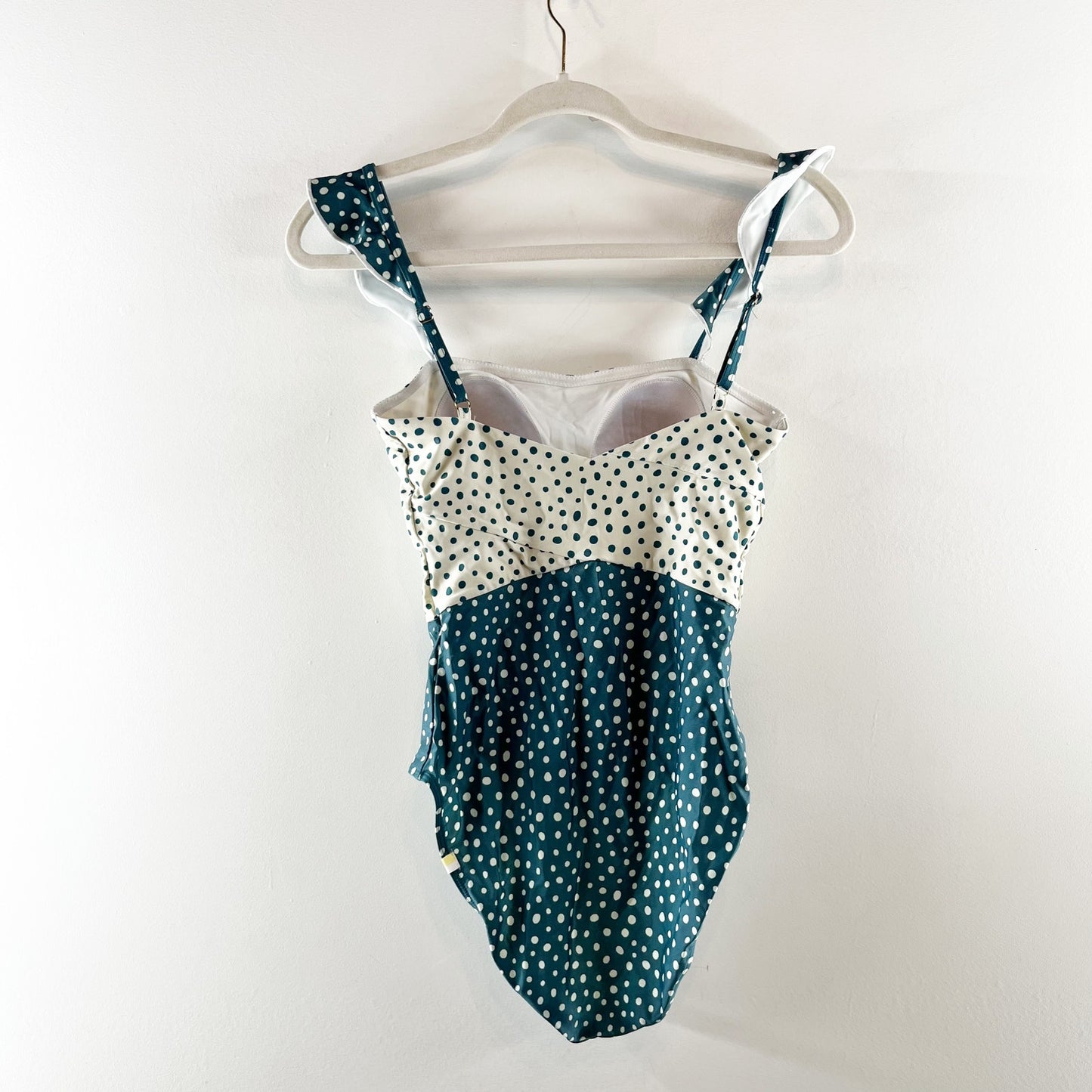 Summersalt Ruffle Oasis Square Neck Polka Dot Colorblock One Piece Swimsuit 4