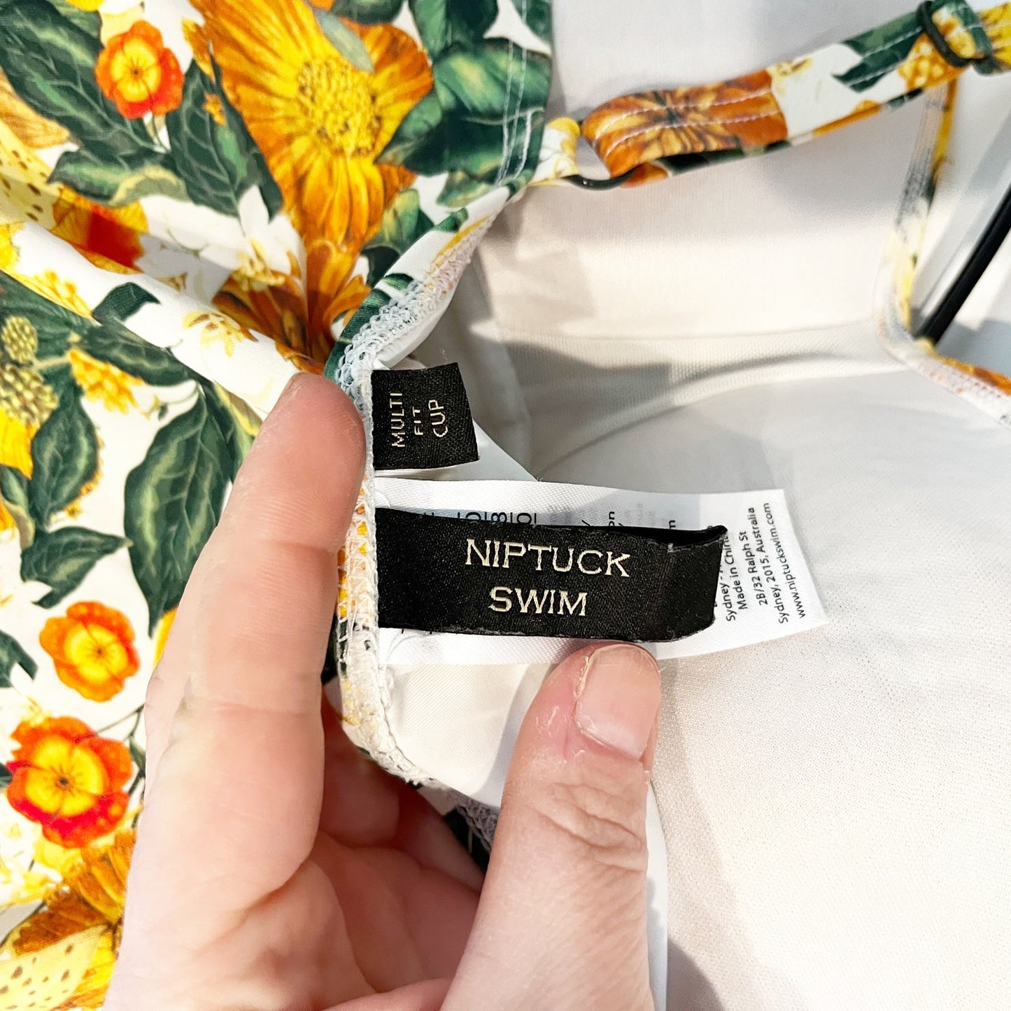 Niptuck Orange Citrus Joanne Twist Front Ruched One Piece Swimsuit Green Orange