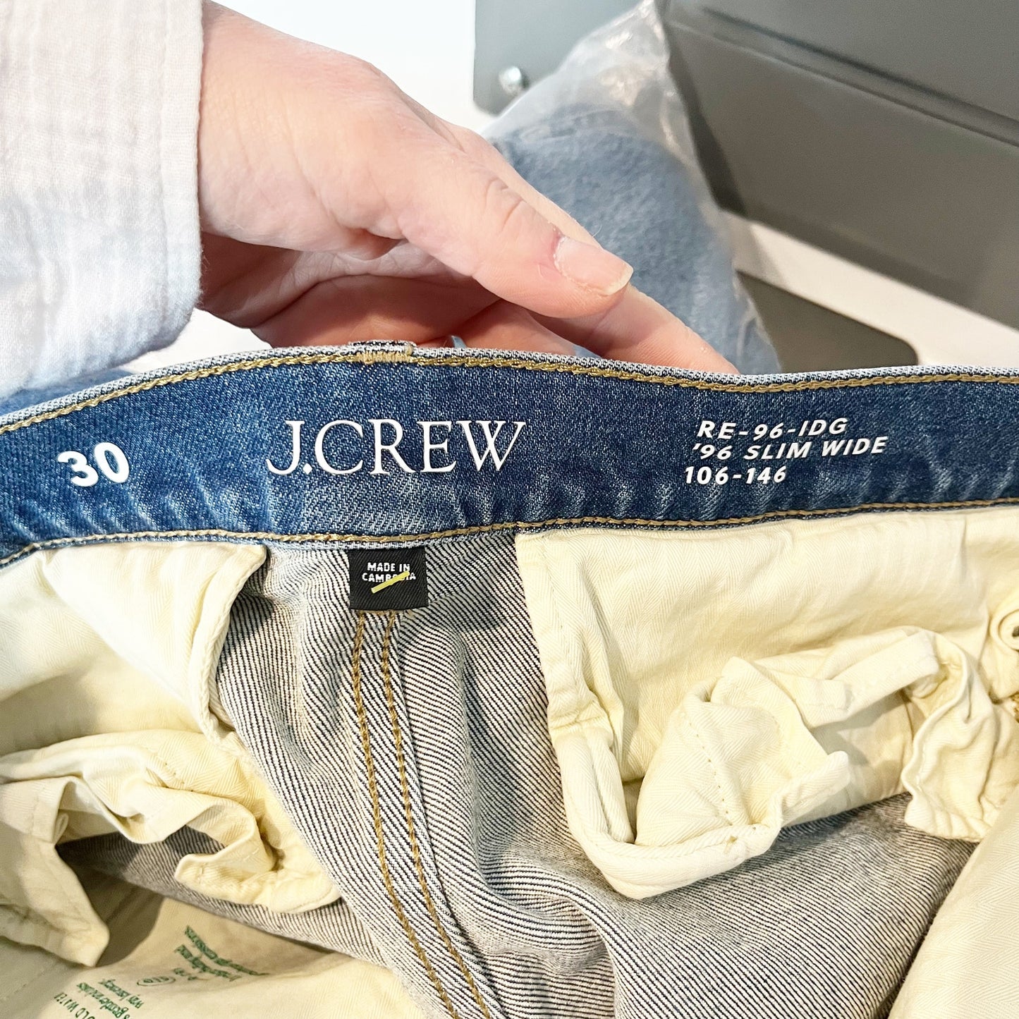 J. Crew Full Length Slim Wide Leg Trouser Jeans Blue 30 / 10