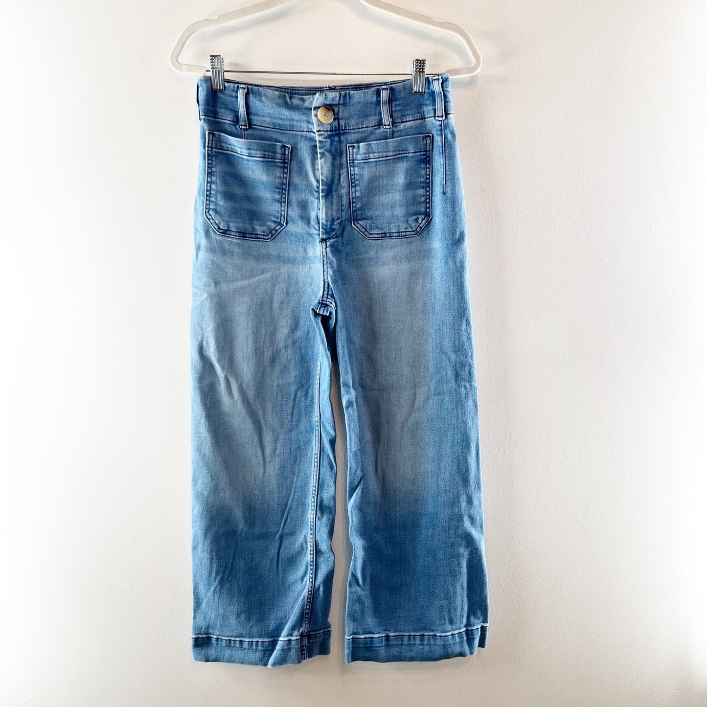 Maeve by Anthropologie The Denim Colette Cropped Wide-Leg Jeans Blue 29