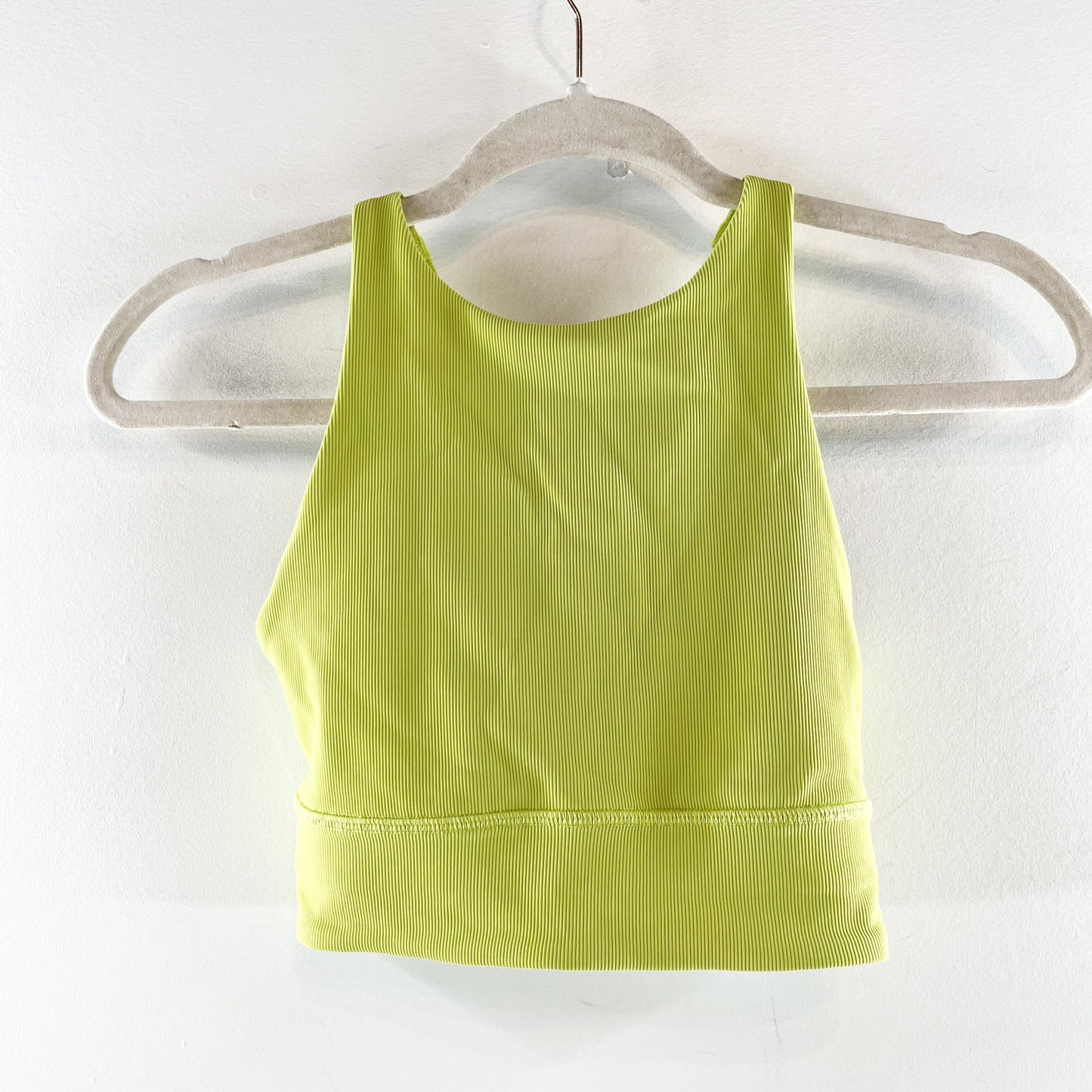 Lululemon Athletica Energy High-Neck Longline Ribbed Luxtreme Bra Lucid Lime 4