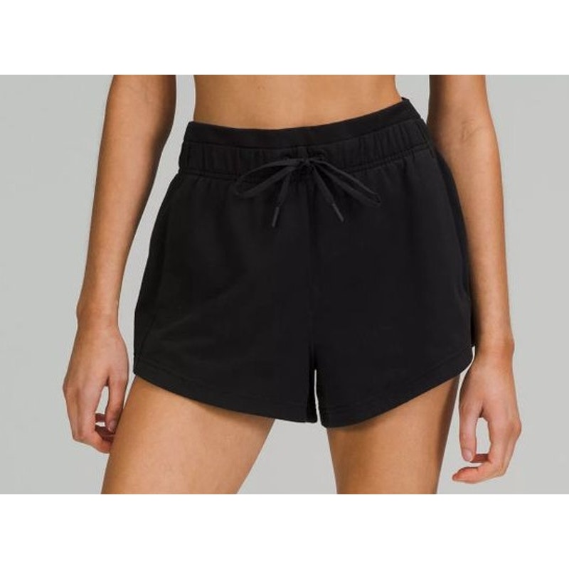 Lululemon Inner Glow High-Rise Stretch French Terry 3" Shorts Activewear Black 2