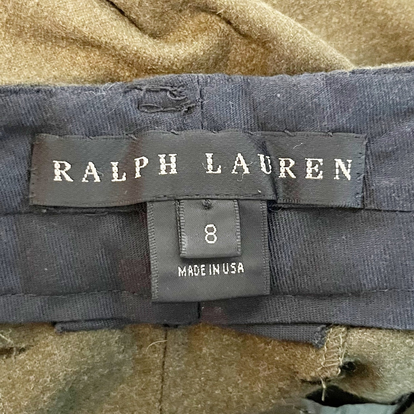 Ralph Lauren Mid Rise Wool Blend Cuffed Trouser Dress Pants Green 8