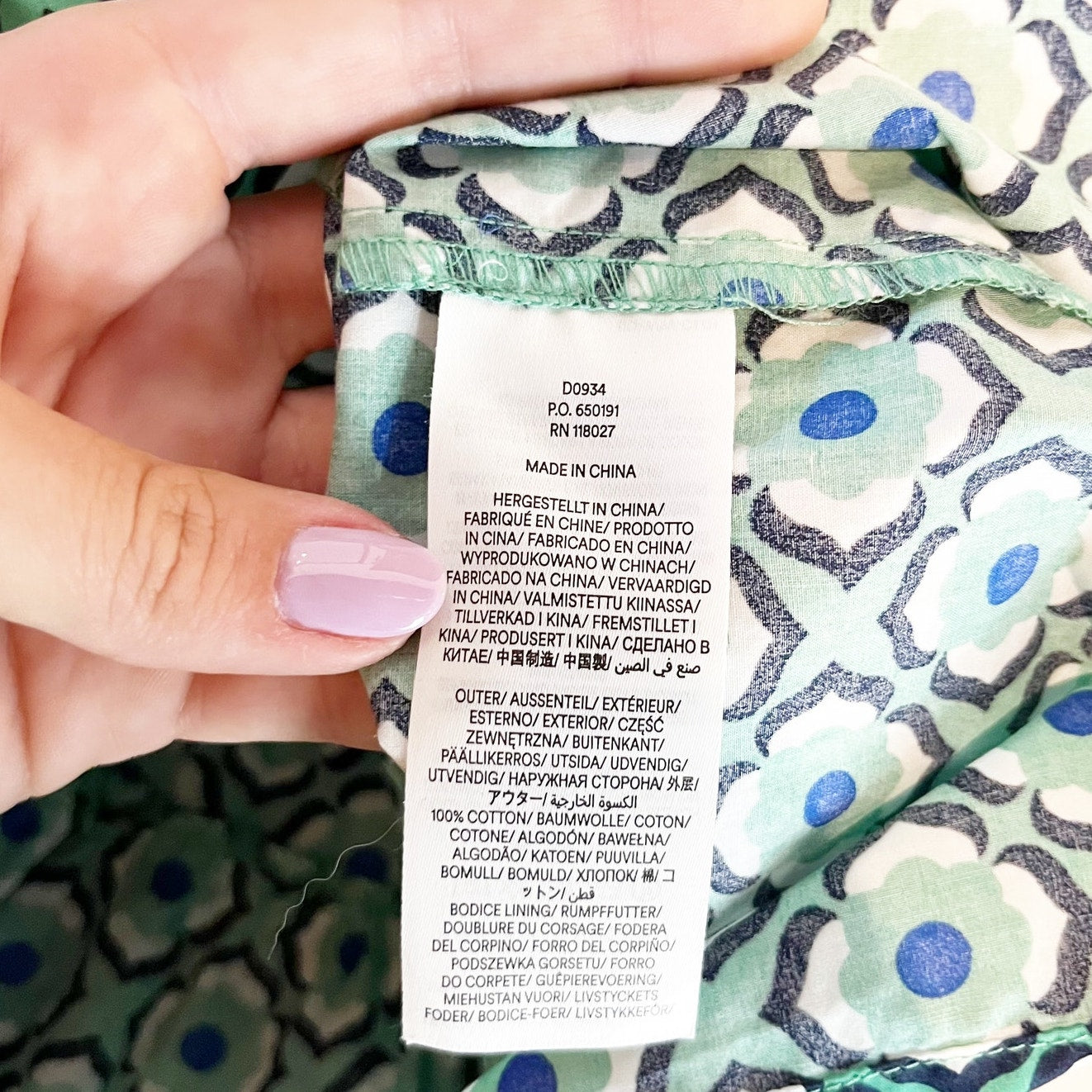Boden May Tiered Short Ruffle Cap Sleeve Geo Print Poplin Midi Dress Green 4 P
