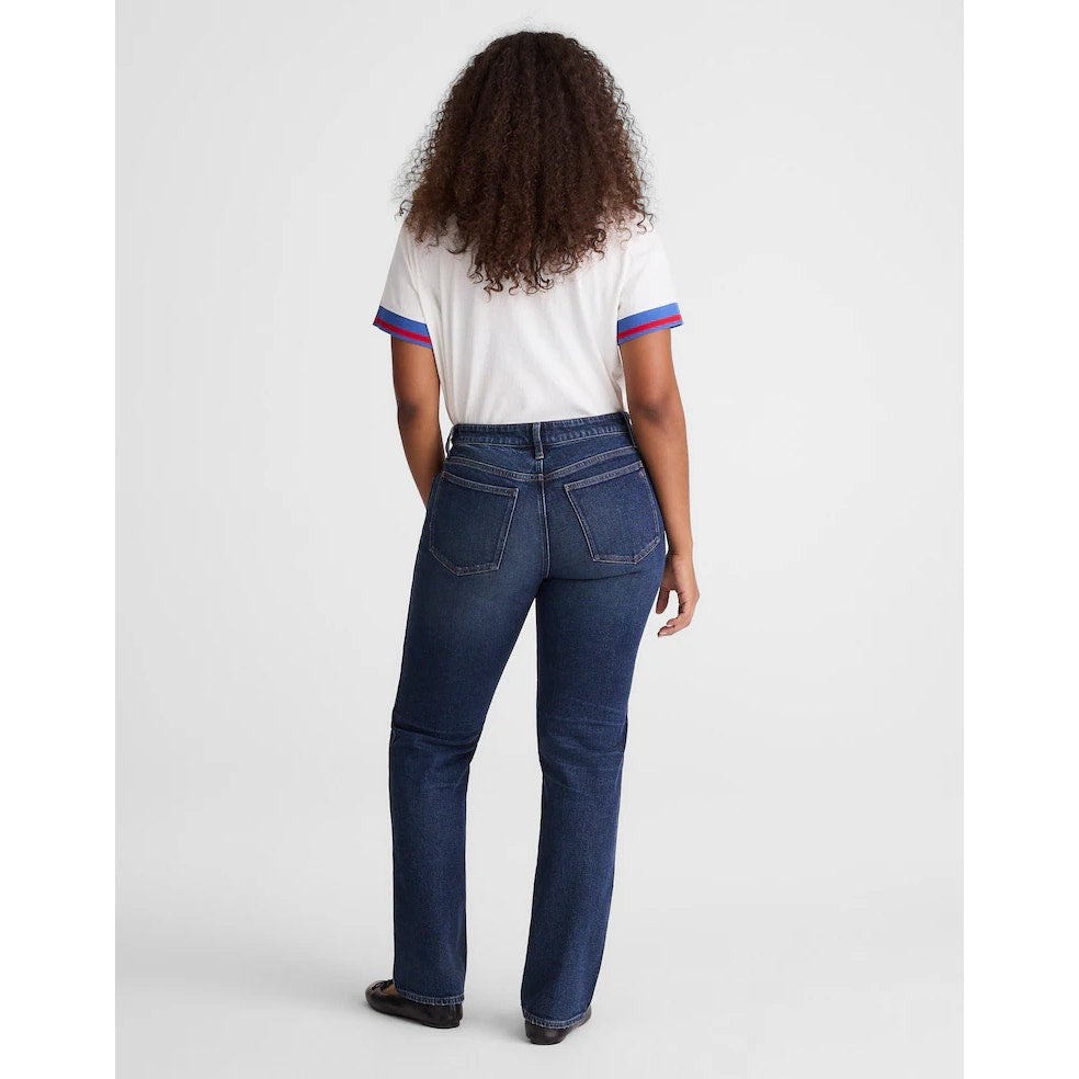 Madewell Curvy Longline High Rise Denim Straight Jeans Midnight Waters Wash 31