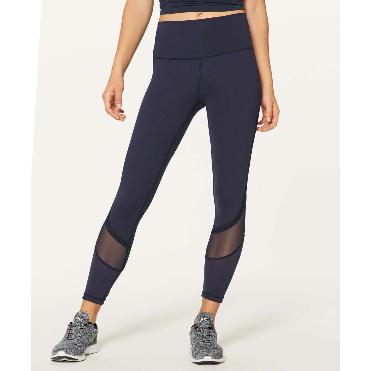 Lululemon Fresh In Mesh High Waisted Training Tight Leggings Midnight Navy 4