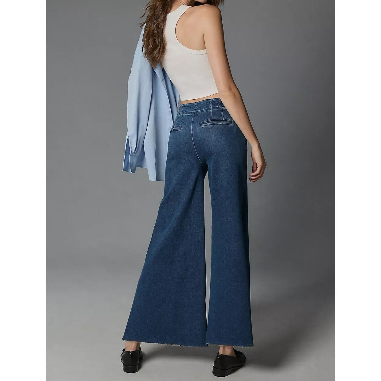 Anthropologie Pilcro A-Line Trapeze High-Rise Wide-Leg Jeans Blue 27 / 4