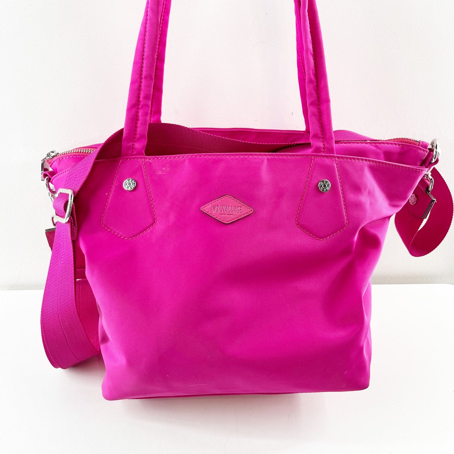 MZ Wallace Soho Nylon Tote Bag Purse Hot Pink