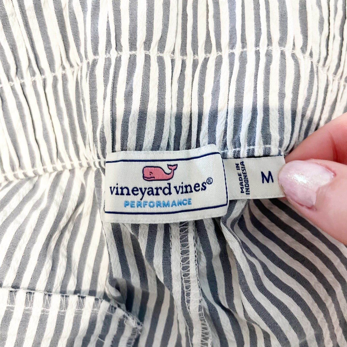 Vineyard Vines Seaside Harbor Seersucker Striped Shorts Blue White Medium