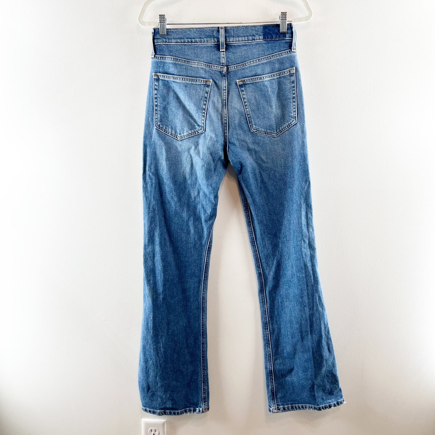 Etica Anya Modern High Rise Organic Cotton Flare Jeans Blue 27