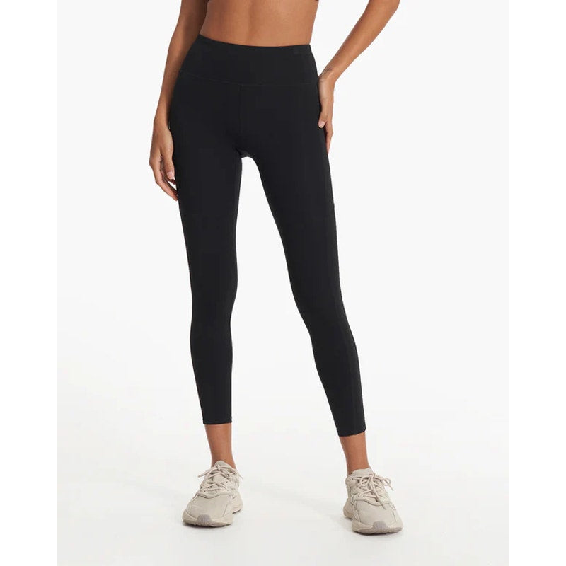 Vuori Stride Pull On High Waisted Side Pockets 7/8 Running Leggings Black Small