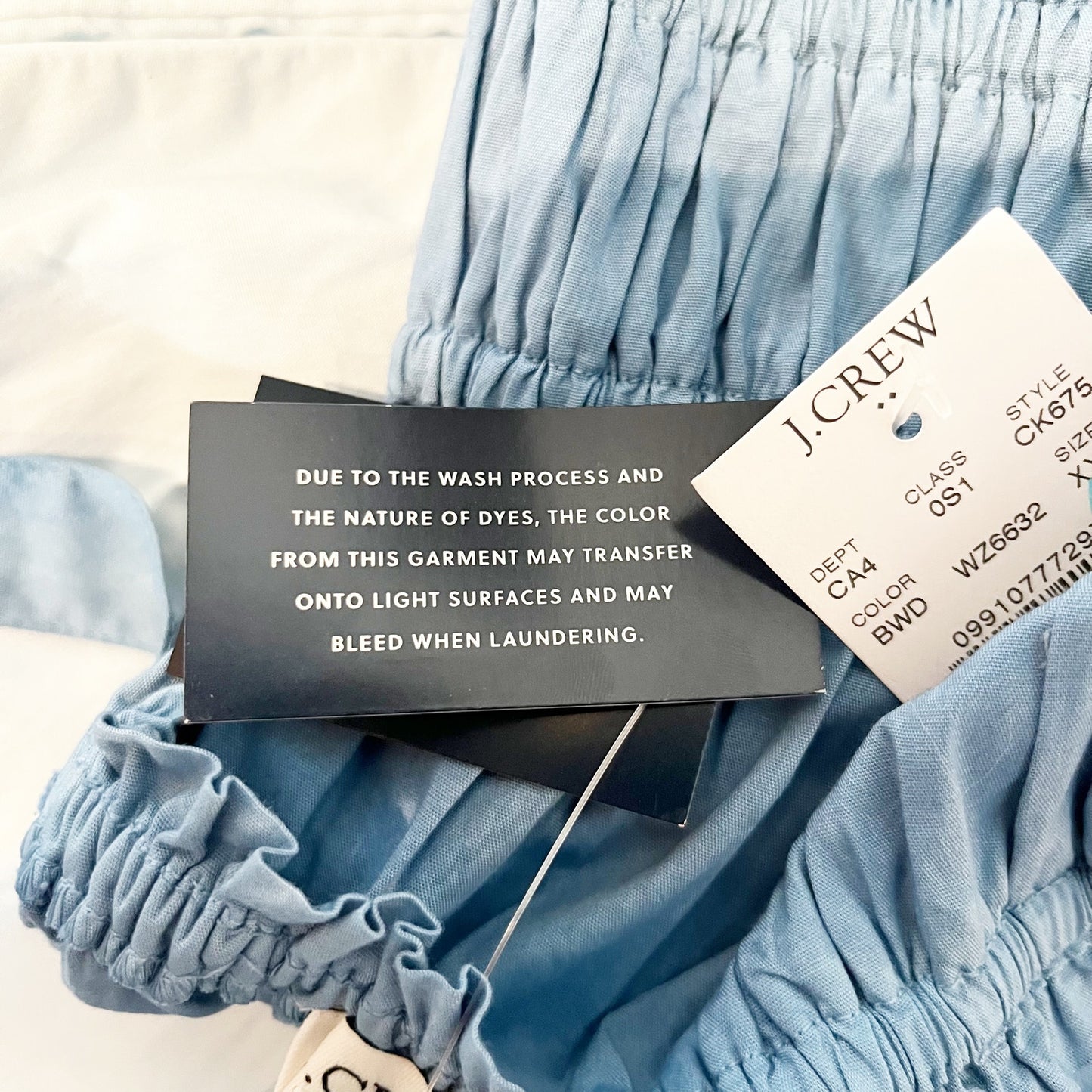 J. Crew Square Neck Smocked Waist Ombre Poplin Midi Dress Blue White XXS