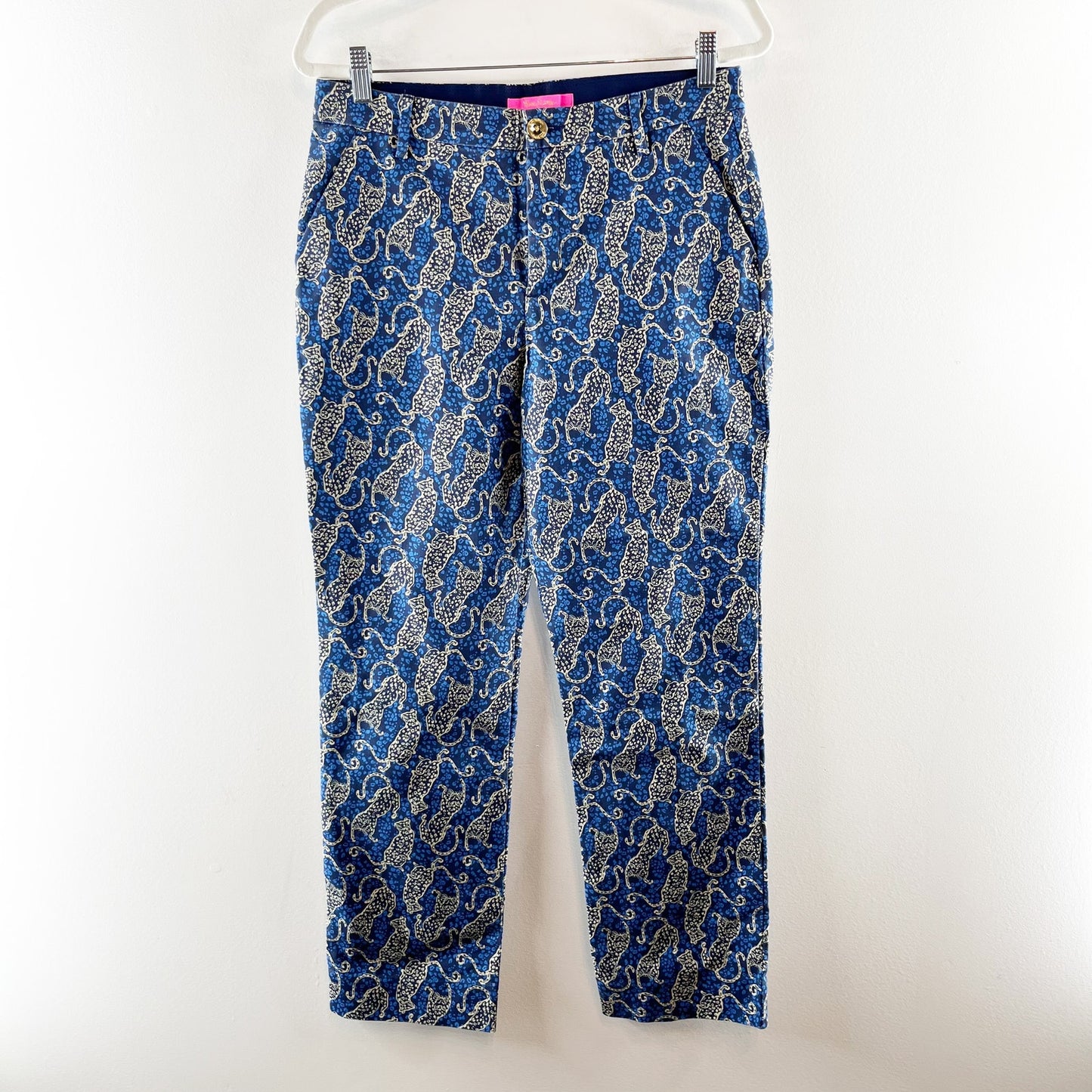 Lilly Pulitzer 28" Gretchen High Rise Straight Leg Pants Blue 8