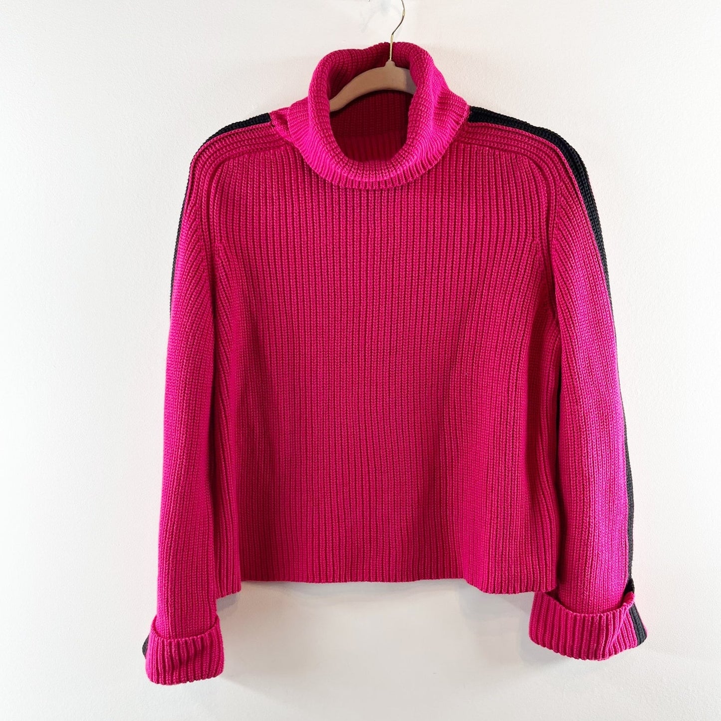 525 Vida Long Sleeve Turtleneck Pullover Knit Sweater Ruby Red Multi Small