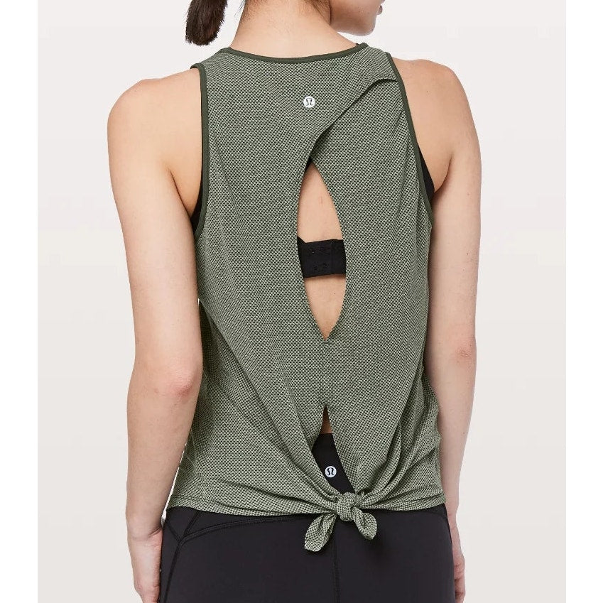 Lululemon Athletica Open Up Tank Top Heathered Camo Green Small