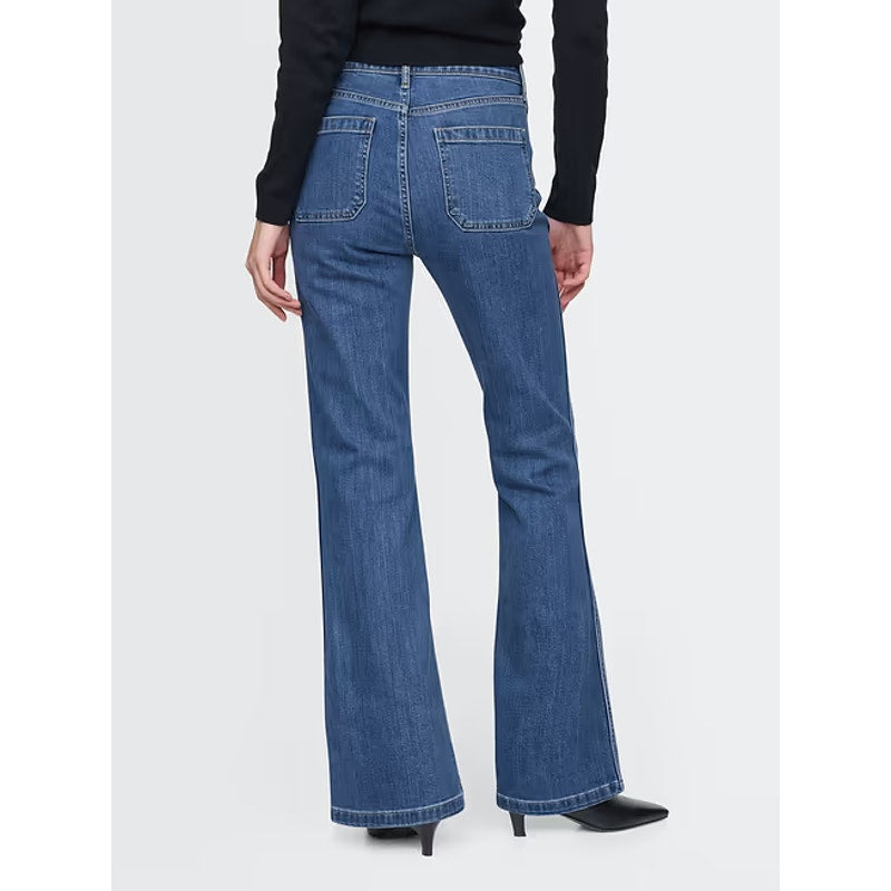 Gap Cotton Blend High Waisted '70s Denim Flare Jeans New Medium Indigo 26 / 2 P